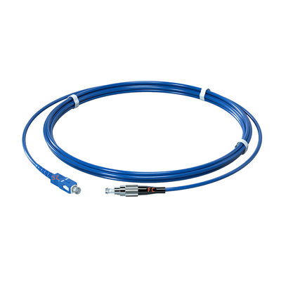 comprare FC UPC Connector Blue Single Mode Simplex FTTH Drop Cable Communication Armored Fiber Optic Patch Cord fabbricazione online