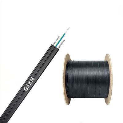 comprare Black Flat Drop Fiber Optic Cable HXCOWO GJXH G657A FTTH Flat Drop Fiber Cable fabbricazione online