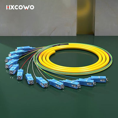 comprare 12 Core SC UPC APC LC FC ST E2000 SM MM OM2 OM3 OM4 Fiber Optic Pigtail Ribbon Patch Cord fabbricazione online