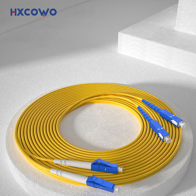 comprare HXCOWO FTTH Indoor SC/UPC-LC/UPC SM G657A2 Duplex Armored Fiber Cable Patch for Wired LAN fabbricazione online