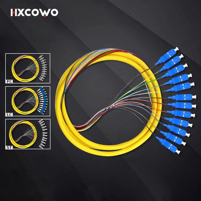 comprare HXCOWO FTTN Fiber Pigtails 12 Cores SC LC Pigtail ST FC UPC/APC MM 50/125 62.5/125 fabbricazione online