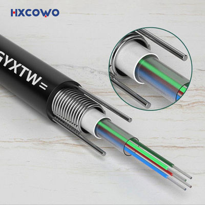 comprare 4 24 144 Cavo blindato in fibra di base G652D GYXTW Cavo blindato in fibra ottica in filo d'acciaio fabbricazione online