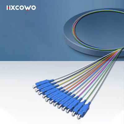 comprare HXCOWO 12 Core Bundle SC Pigtail G657A1 A2 1 Meter Customized Length Fiber Optic Pigtail fabbricazione online