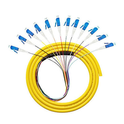 comprare 12 Core LC FTTH 0.9mm OM2 OM3 Fibra ottica Pigtail per la trasmissione del segnale liscia fabbricazione online