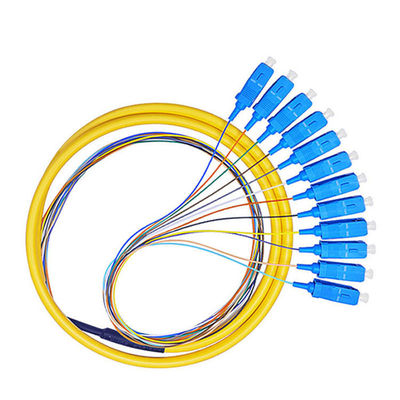 comprare Treccia a fibra ottica su misura del connettore 0.9mm dello SC multimodale di lunghezze HXCOWO 12 di colore fabbricazione online