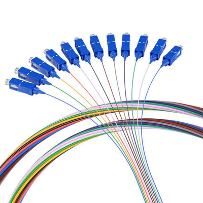 comprare Customized Lengths 1m/2m/3m... 1 HXCOWO 12Core-Color SC Single-Mode G657/G652D Fiber Optic Pigtails fabbricazione online