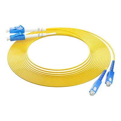 comprare Rete LAN cablata HXCOWO OM3 2core SC/UPC To LC/UPC MM 50/125 Duplex 3,0 mm 2,0 mm Fiber Optic Cable Patch fabbricazione online
