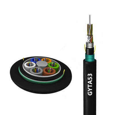comprare HXCOWO 24 48 Core G652D GYTA53 Outdoor Armored Fiber Optic Cable SM Steel Tape fabbricazione online