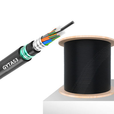 comprare Moistureproof Outdoor Armored Fiber Optic Cable Black Outdoor Rated Fiber fabbricazione online