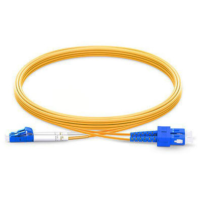 comprare 3m LC UPC To SC UPC Duplex 2.0mm Yellow Fiber Optic Patch Cord Single Mode For FTTX fabbricazione online