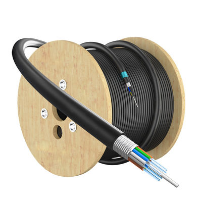 2-288 Core GYTA Outdoor Duct Coaxial Direct Burial Fiber Optic Cable per la comunicazione SM MM Giacca PE nera